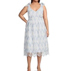 Layered With Love Plus Size Bow Tie Shoulder Lace Midi Dress
XX13
